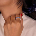 Moissanite Sapphire Diamond Wedding Band