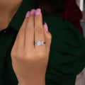 3.80 Ct Cushion and Oval Cut Moissanite Ring