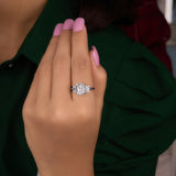 3.80 Ct Cushion and Oval Cut Moissanite Ring