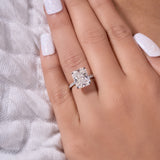 5.75 Ct Radiant Cut Crushed Ice Moissanite Ring