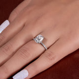 3 Ct Cushion Cut Moissanite Hidden Halo Ring