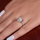 3 Ct Cushion Cut Moissanite Hidden Halo Ring