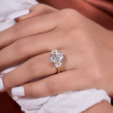 5 Ct Oval and Half moon Cut Moissanite Ring