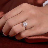 2.85 Ct Cushion Cut Hidden Halo Moissanite Ring