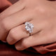 5.25 Ct Oval and Half moon Cut Moissanite Ring