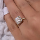 2.50 Ct Crushed Ice Radiant Cut Moissanite Ring
