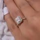 2.50 Ct Crushed Ice Radiant Cut Moissanite Ring