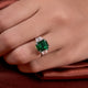 Three Stone Emerald Cut Moissanite Ring