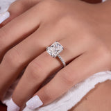Elongated 3.15 Ct Radiant Cut Moissanite Ring