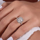 3.65 Ct Cushion Cut Crushed Ice Moissanite Ring