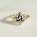Bezel Set 2.63 Ct Princess Cut Moissanite Engagement Ring
