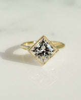 Bezel Set 2.63 Ct Princess Cut Moissanite Engagement Ring