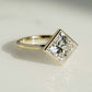 Bezel Set 2.63 Ct Princess Cut Moissanite Engagement Ring