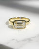 Bezel Set 2.85 Ct Emerald Cut Moissanite Engagement Ring