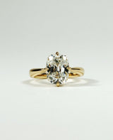 Old Mine 3.11 Ct Cushion Cut Moissanite Engagement Ring
