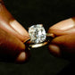 Old Mine 3.34 Ct Cushion Cut Moissanite Engagement Ring