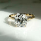 Old Mine 3.34 Ct Cushion Cut Moissanite Engagement Ring