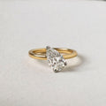 2 Ct Elongated Pear Cut Moissanite Engagement Ring