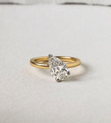 2 Ct Elongated Pear Cut Moissanite Engagement Ring