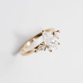 Three Stone 3 CT Pear Cut Moissanite Engagement Ring