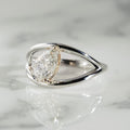 1.40 Ct Elongated Pear Cut Moissanite Engagement Ring