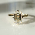 3.80 Ct Emerald Cut Moissanite Engagement Ring