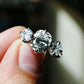 Three Stoe 3.06 Ct Cushion Cut Moissanite Engagement Ring
