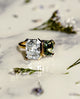 4.45 Ct Radiant Cut & Green Sapphire Moissanite Engagement Ring