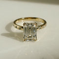 3.60 Ct Emerald Cut Moissanite Engagement Ring