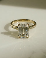 3.60 Ct Emerald Cut Moissanite Engagement Ring