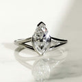Bezel Set 1.50 Ct Marquise Cut Moissanite Engagement Ring