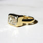 Bezel Set 3.40 Ct Emerald Cut Moissanite Engagement Ring