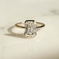 Bezel Set 3 Ct Radiant Cut Moissanite Engagement Ring