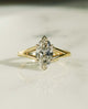 Bezel & Prong Set 1.56 Ct Marquise Cut Moissanite Engagement Ring