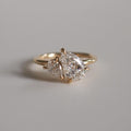 1.64 Ct Elongated Pear Cut Moissanite Engagement Ring