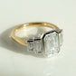 2.10 Ct Emerald Cut Moissanite Engagement Ring