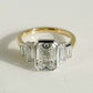 2.10 Ct Emerald Cut Moissanite Engagement Ring