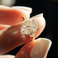 Three Stone 3.03 Ct Oval Cut Moissanite Engagement Ring
