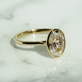 Bezel Set 3 Ct Oval Cut Moissanite Engagement Ring