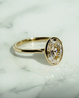 Bezel Set 3 Ct Oval Cut Moissanite Engagement Ring