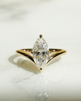 1.96 Ct Marquise Cut Moissanite Engagement Ring
