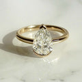 1.71 Ct Elongated Pear Cut Moissanite Engagement Ring
