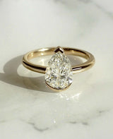1.71 Ct Elongated Pear Cut Moissanite Engagement Ring