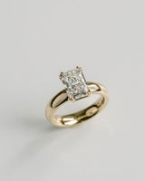 Double Prong 2 Ct Radiant Cut Moissanite Engagement Ring
