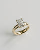 Double Prong 2 Ct Radiant Cut Moissanite Engagement Ring