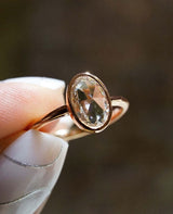 Bezel Set 1.05 Ct Oval Cut Moissanite Engagement Ring