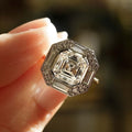 Bezel Set 2.01 Ct Asscher Cut Moissanite Engagement Ring