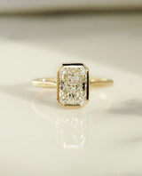 Bezel Set 1.84 Ct Radiant Cut Moissanite Engagement Ring