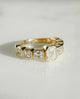 Bezel Set 1.78 Ct Emerald & Asscher Cut Moissanite Engagement Ring