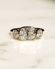Bezel Set Three Stone 2.01 Ct Cushion Cut Moissanite Engagement Ring